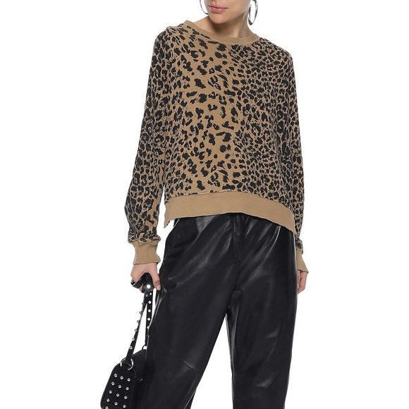 Current/Elliott Tops - Current Elliott Open Back Leopard Sweatshirt NWT